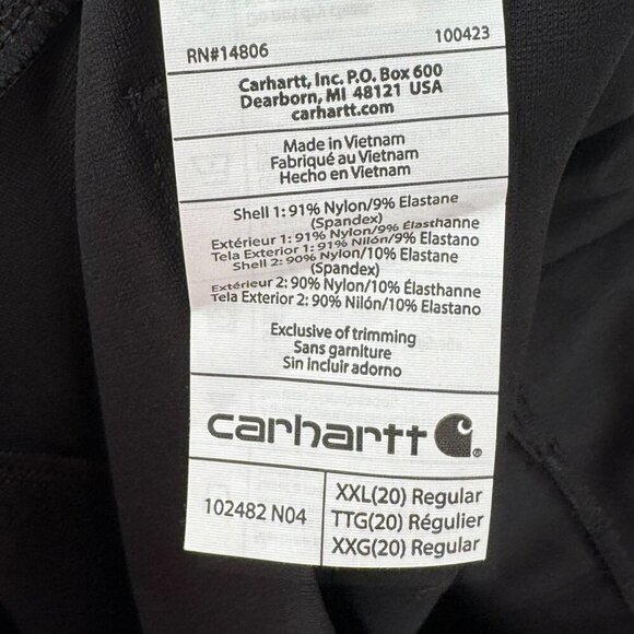 Carhartt Womens Black Fitted Pants XXL Durable Stretch With Pockets For Work - Picture 10 of 10